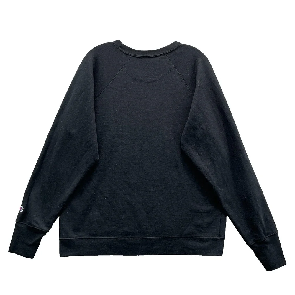 Champion Sweatshirt Men XL Black Logo Sportswear 90s Athletic Casual Comfort Gym